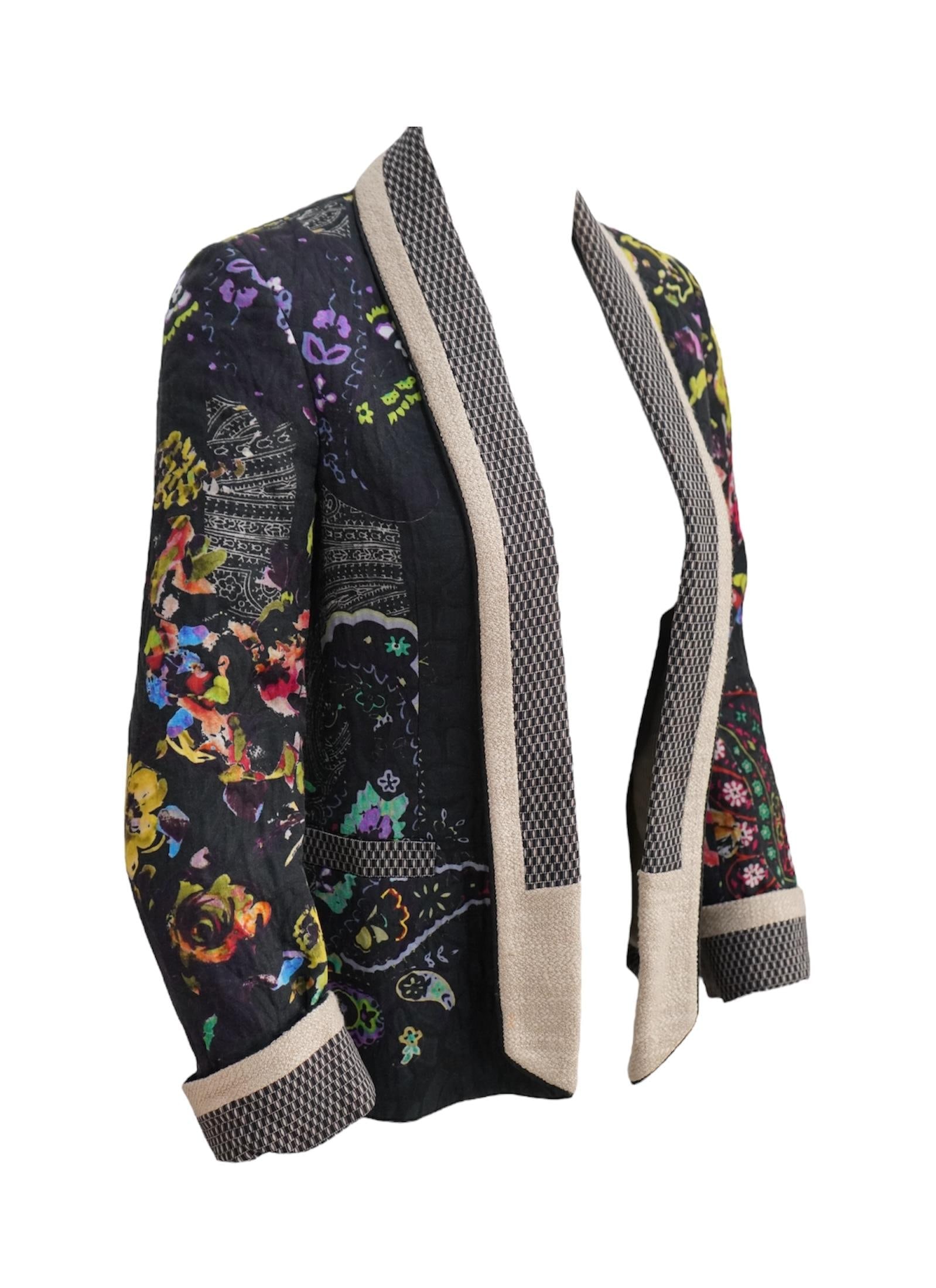 Etro Black Floral Paisley Blazer sz 40 - 11