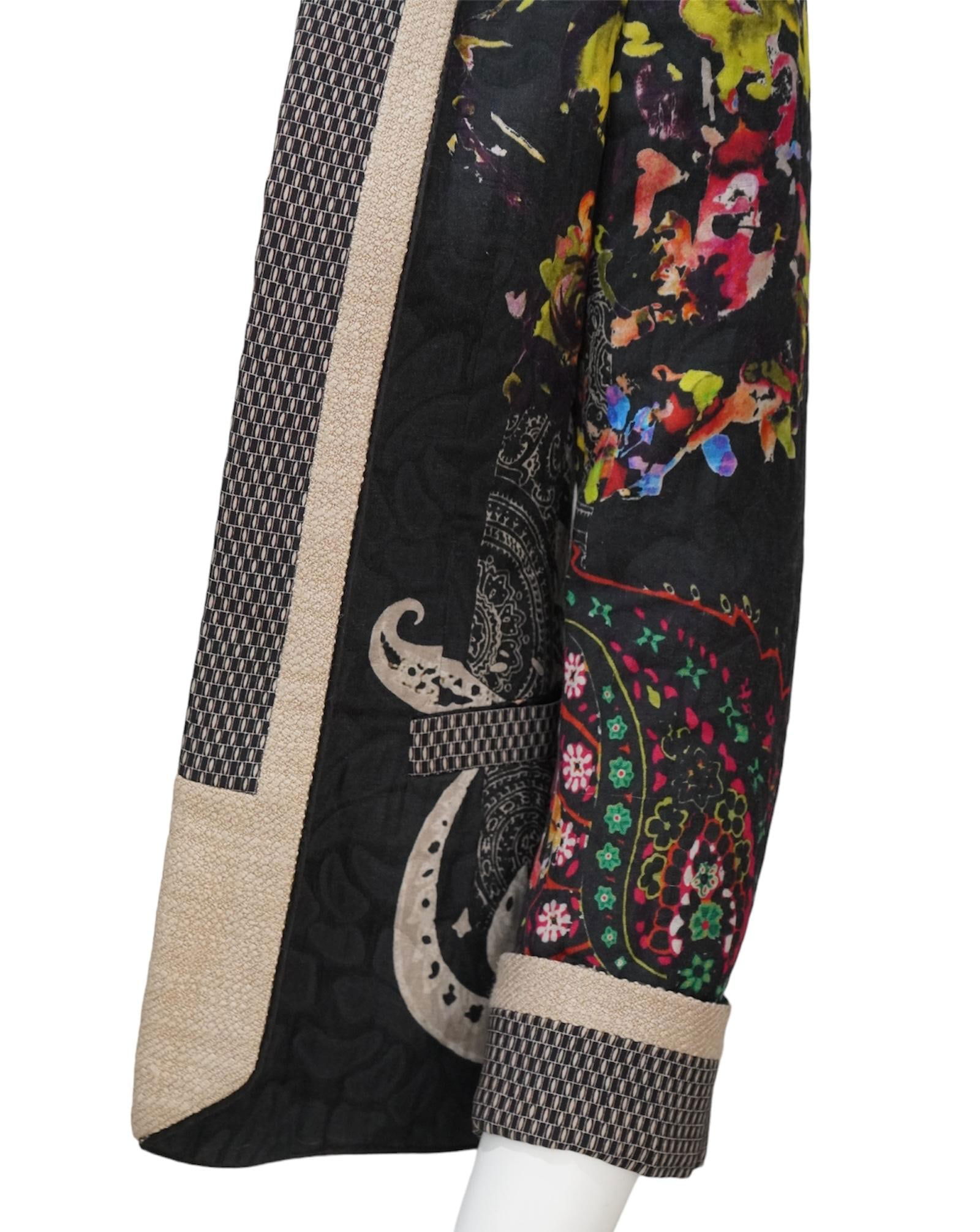 Etro Black Floral Paisley Blazer sz 40 - 12