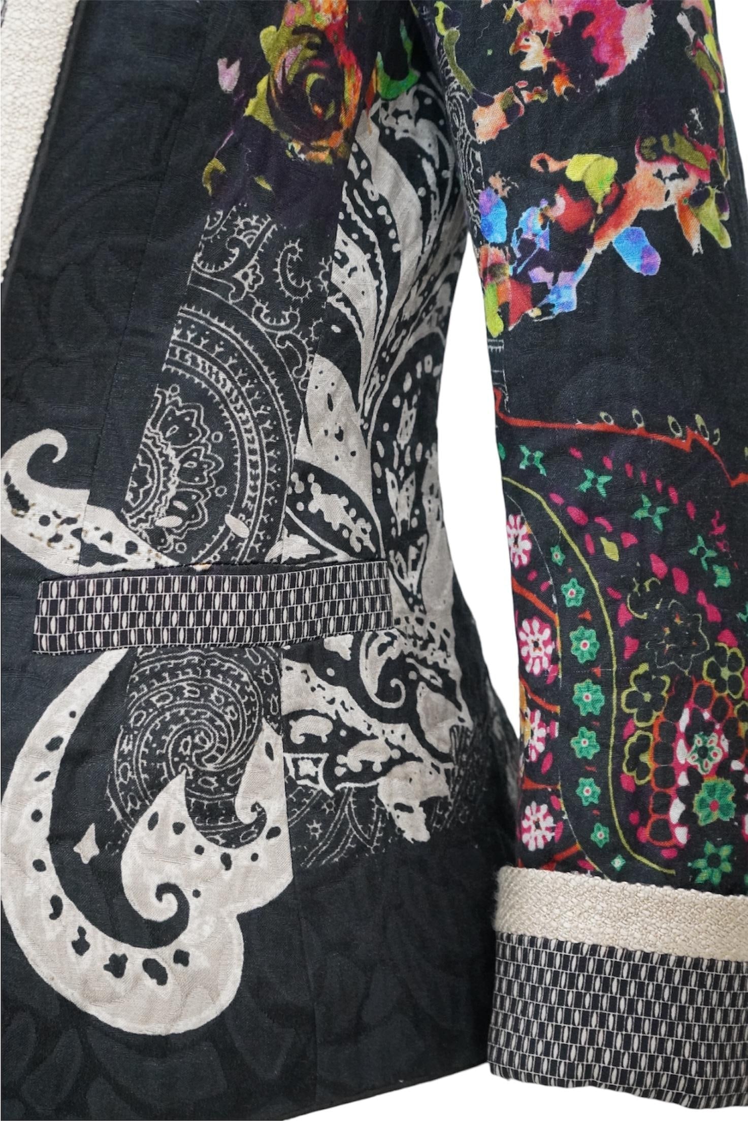 Etro Black Floral Paisley Blazer sz 40 - 14