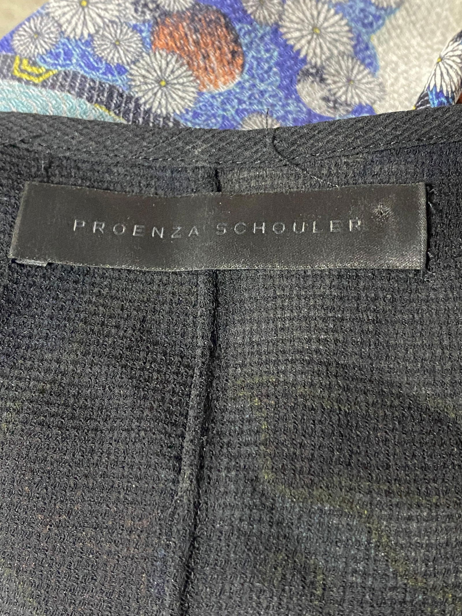 Proenza Schouler Black and Multicolored Wrap Round Mini Dress, Size 6 - 14