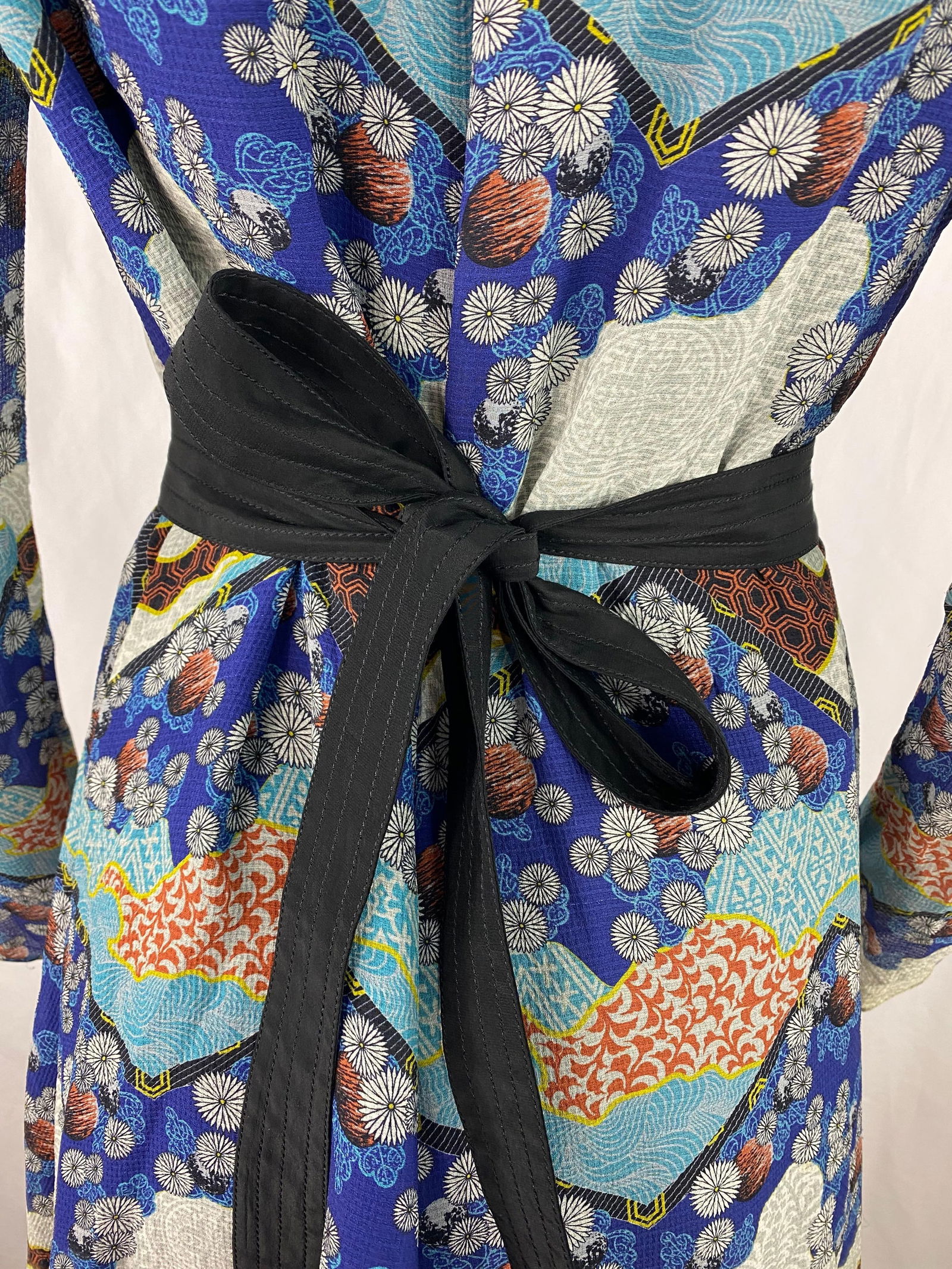 Proenza Schouler Black and Multicolored Wrap Round Mini Dress, Size 6 - 2