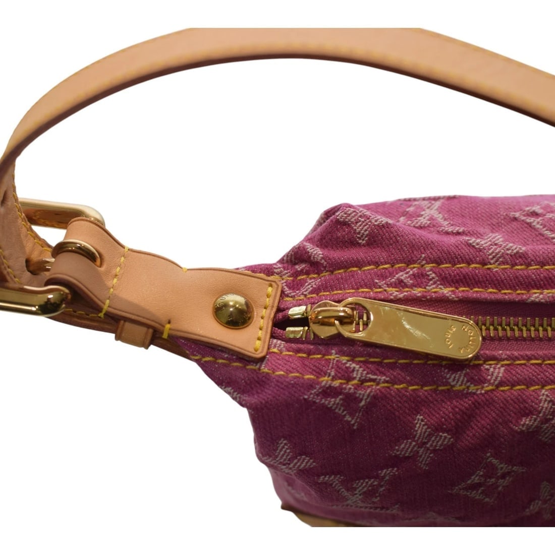 LOUIS VUITTON LV Monogram Pink Indigo Denim Baggy GM Shoulder Bag - 12