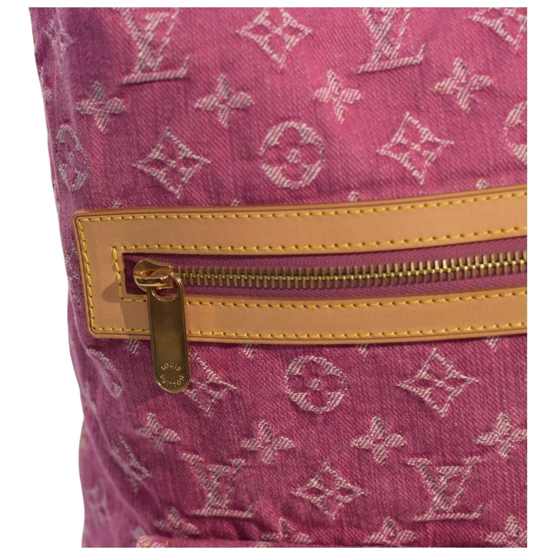 LOUIS VUITTON LV Monogram Pink Indigo Denim Baggy GM Shoulder Bag - 14