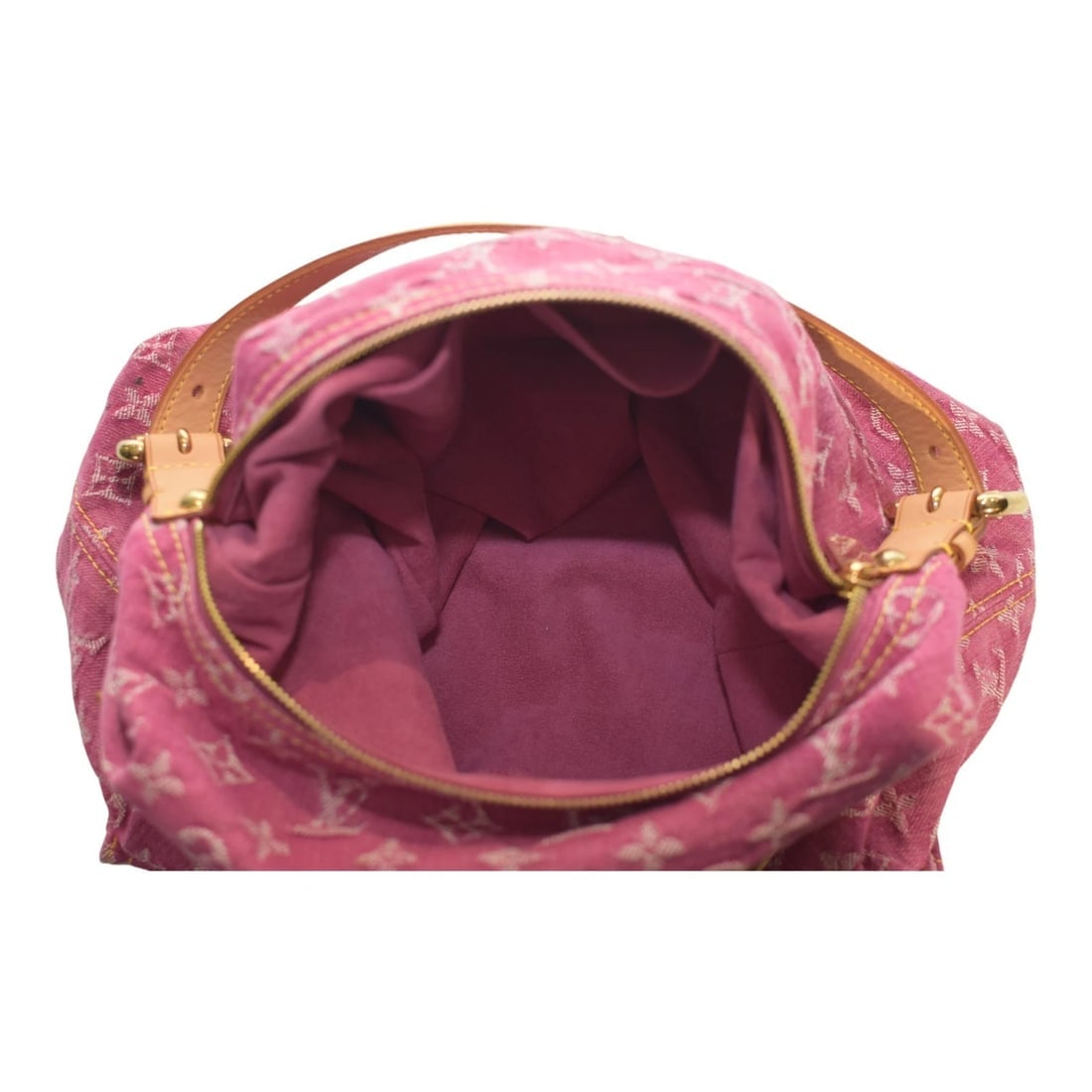 LOUIS VUITTON LV Monogram Pink Indigo Denim Baggy GM Shoulder Bag - 17