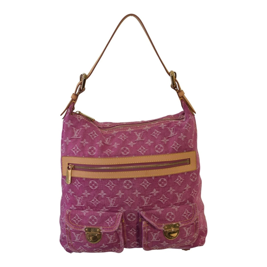 LOUIS VUITTON LV Monogram Pink Indigo Denim Baggy GM Shoulder Bag: Title:LOUIS VUITTON LV Monogram Pink Indigo Denim Baggy GM Shoulder BagDescription:LOUIS VUITTON LV Monogram Pink Indigo Denim Baggy GM Shoulder Bag The Louis Vuitton Denim Monogram Denim Baggy GM