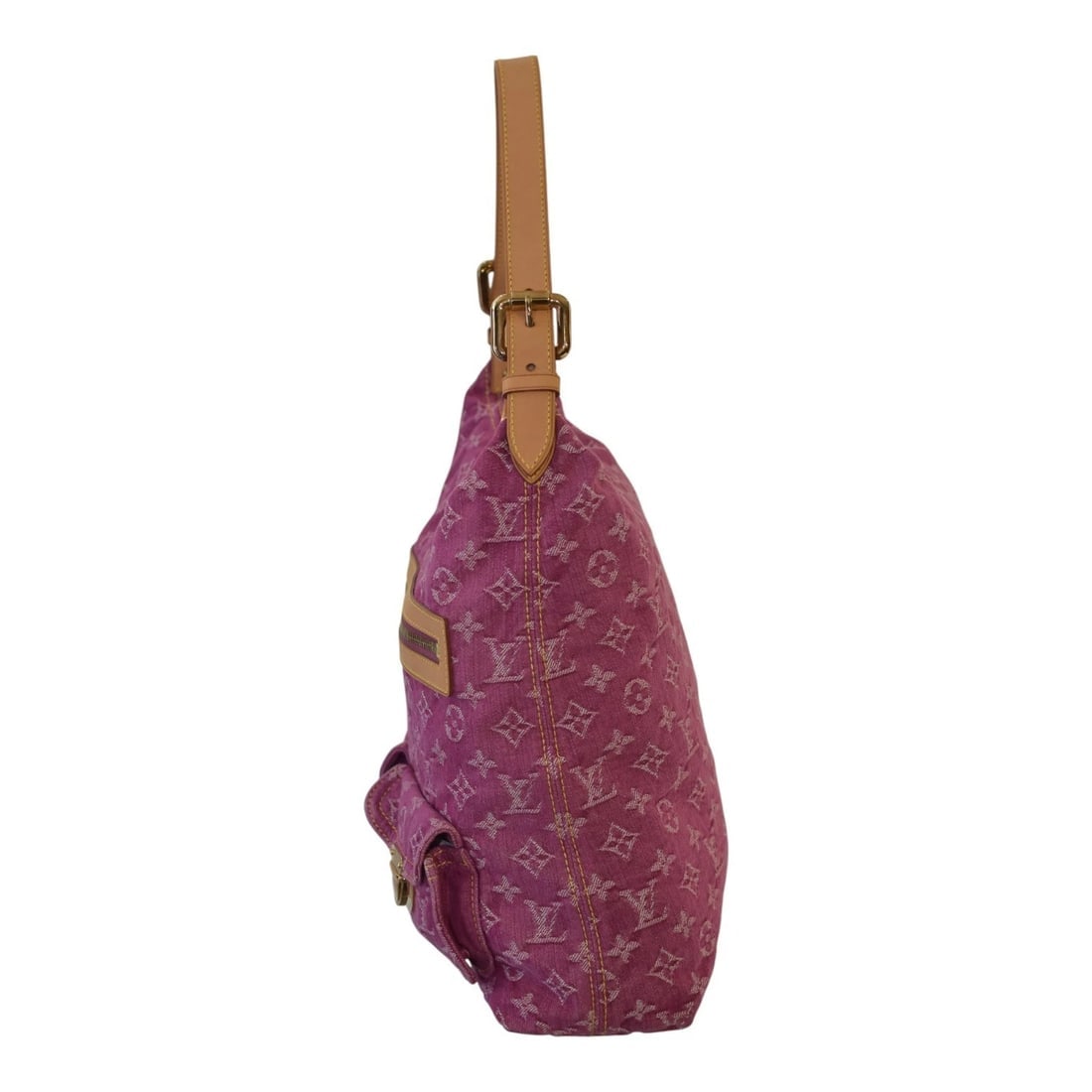 LOUIS VUITTON LV Monogram Pink Indigo Denim Baggy GM Shoulder Bag - 3