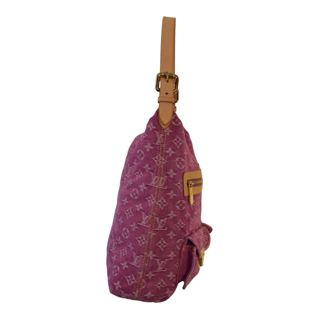 LOUIS VUITTON LV Monogram Pink Indigo Denim Baggy GM Shoulder Bag - 4