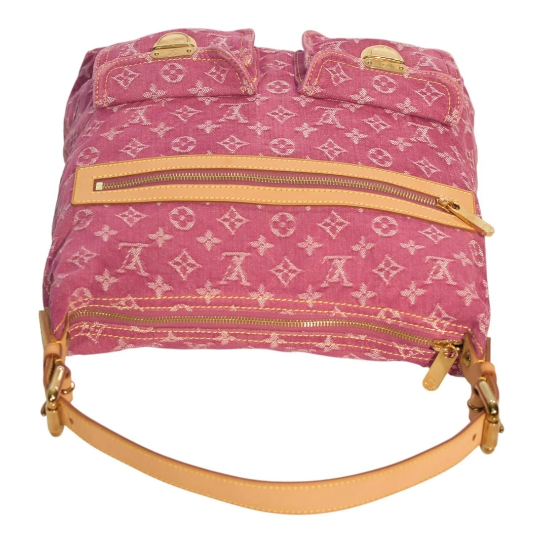 LOUIS VUITTON LV Monogram Pink Indigo Denim Baggy GM Shoulder Bag - 5