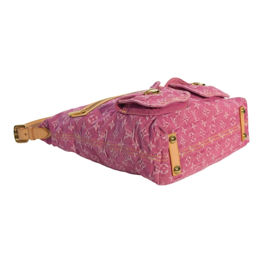 LOUIS VUITTON LV Monogram Pink Indigo Denim Baggy GM Shoulder Bag - 7