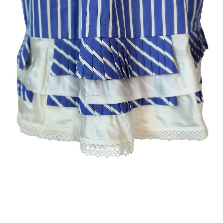 Sacai Blue and White Striped Button Up Top - 12