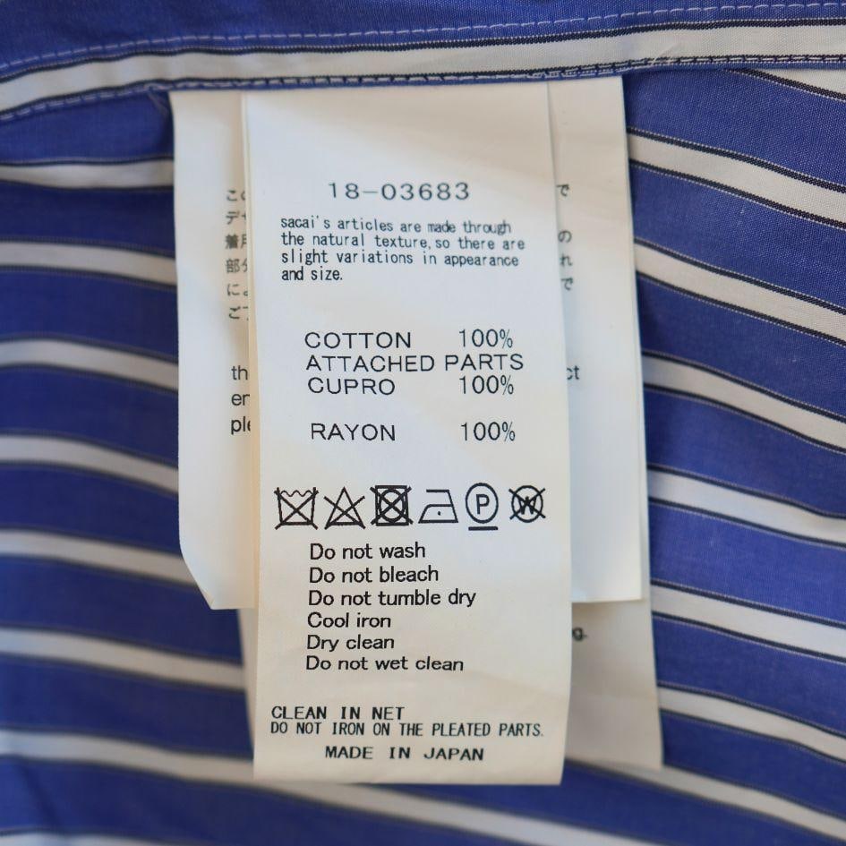 Sacai Blue and White Striped Button Up Top - 16