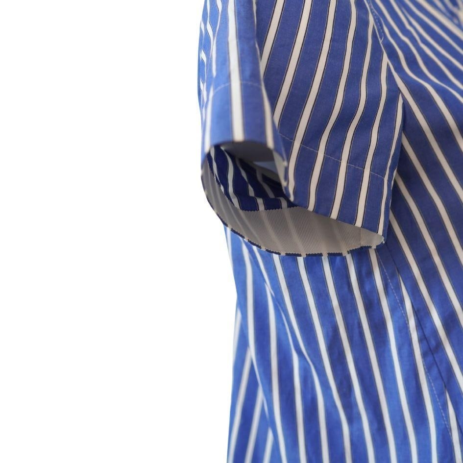 Sacai Blue and White Striped Button Up Top - 2