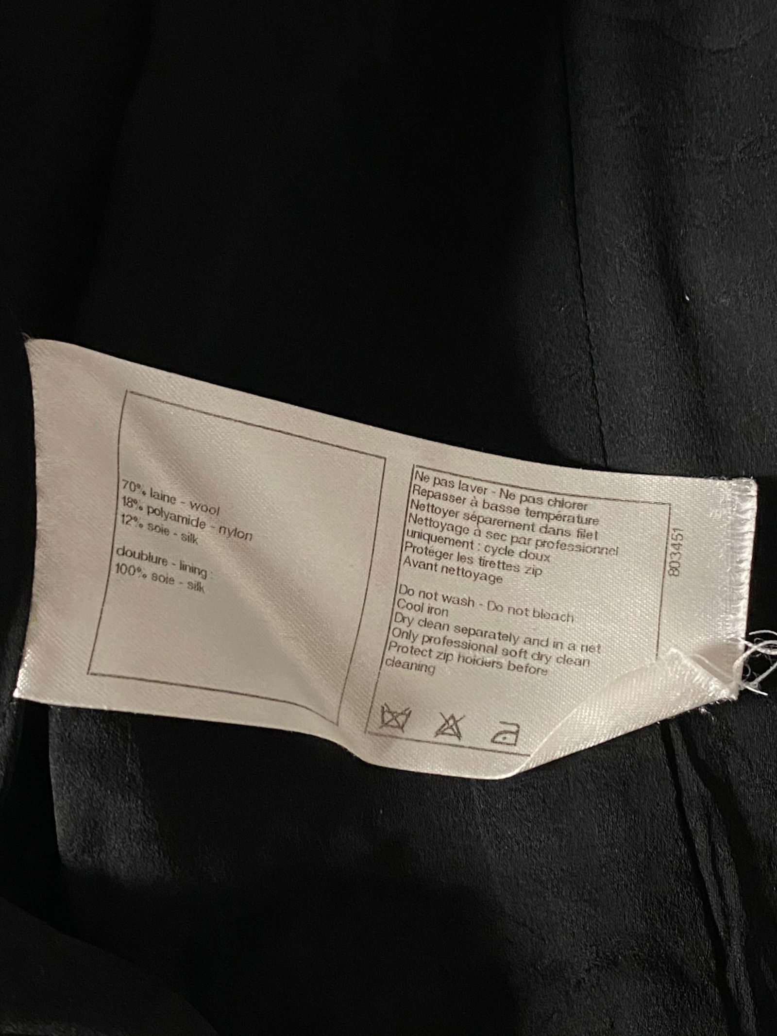 Chanel Black Wool Tweed Short Sleeves Mini Dress Size 38 - 6