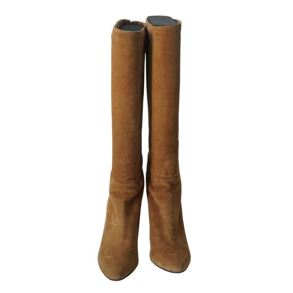 Jimmy Choo Tan Suede Knee High Boots 41 - 17