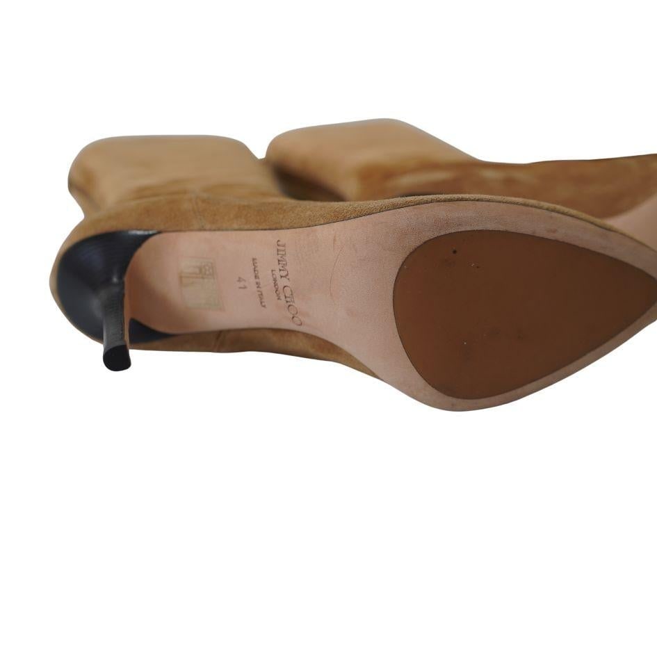 Jimmy Choo Tan Suede Knee High Boots 41 - 5