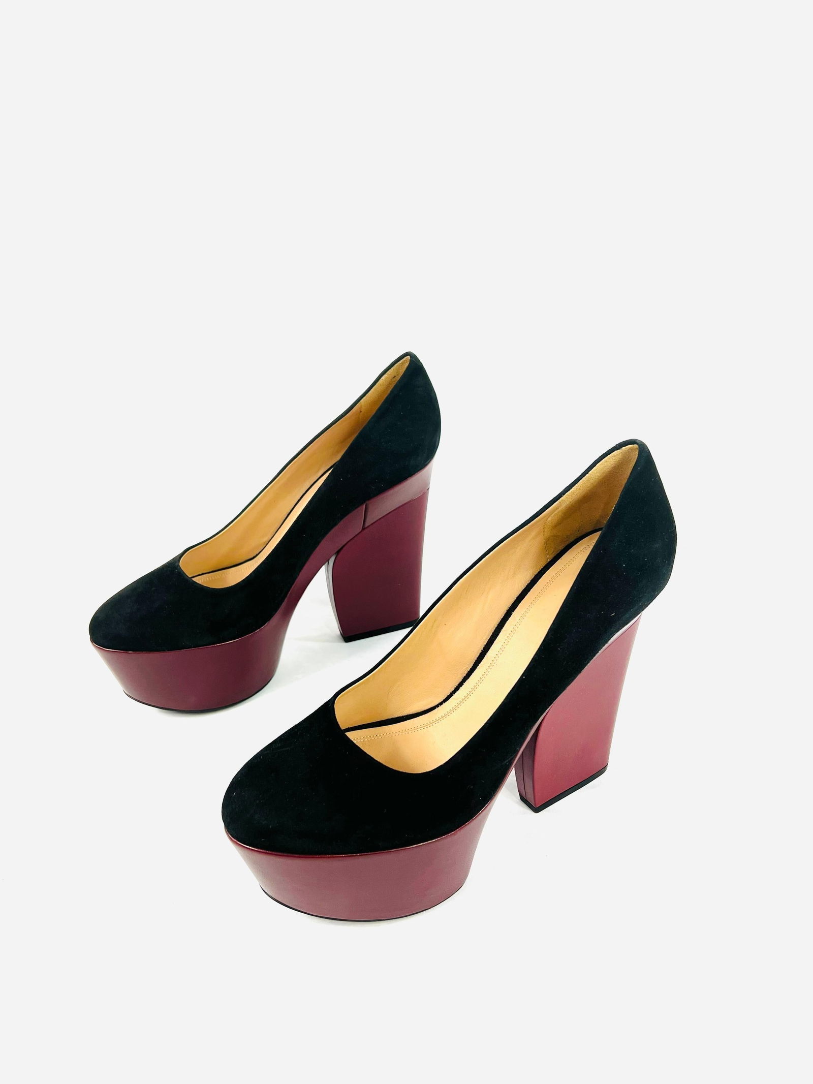 Celine Black and Burgundy High Heel Shoes, Size 41 - 2