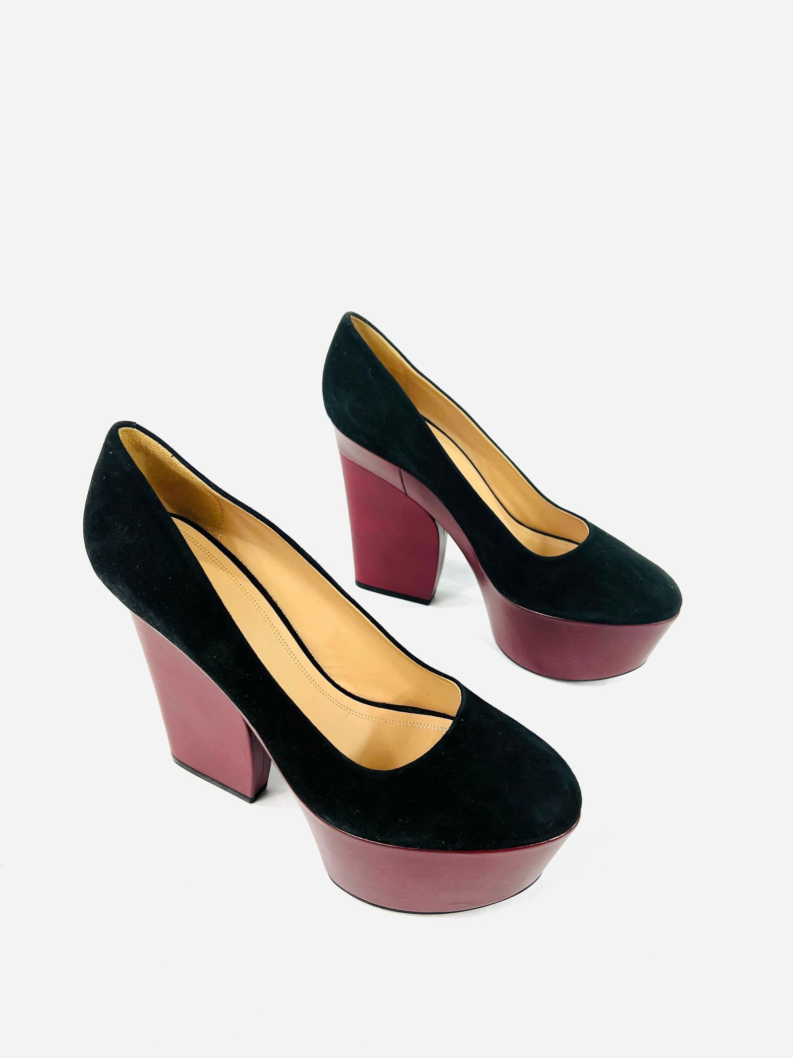 Celine Black and Burgundy High Heel Shoes, Size 41 - 3