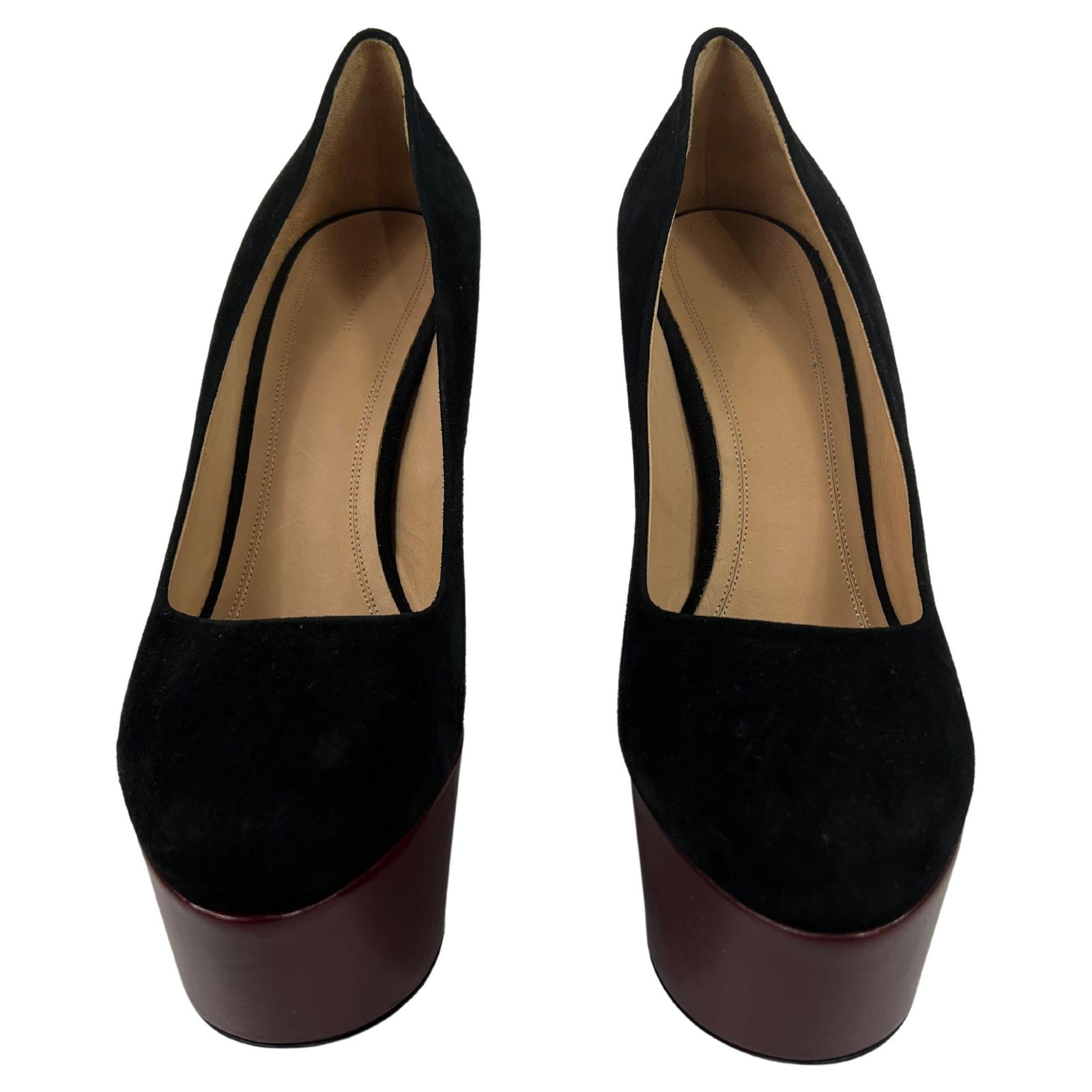 Celine Black and Burgundy High Heel Shoes, Size 41 - 6