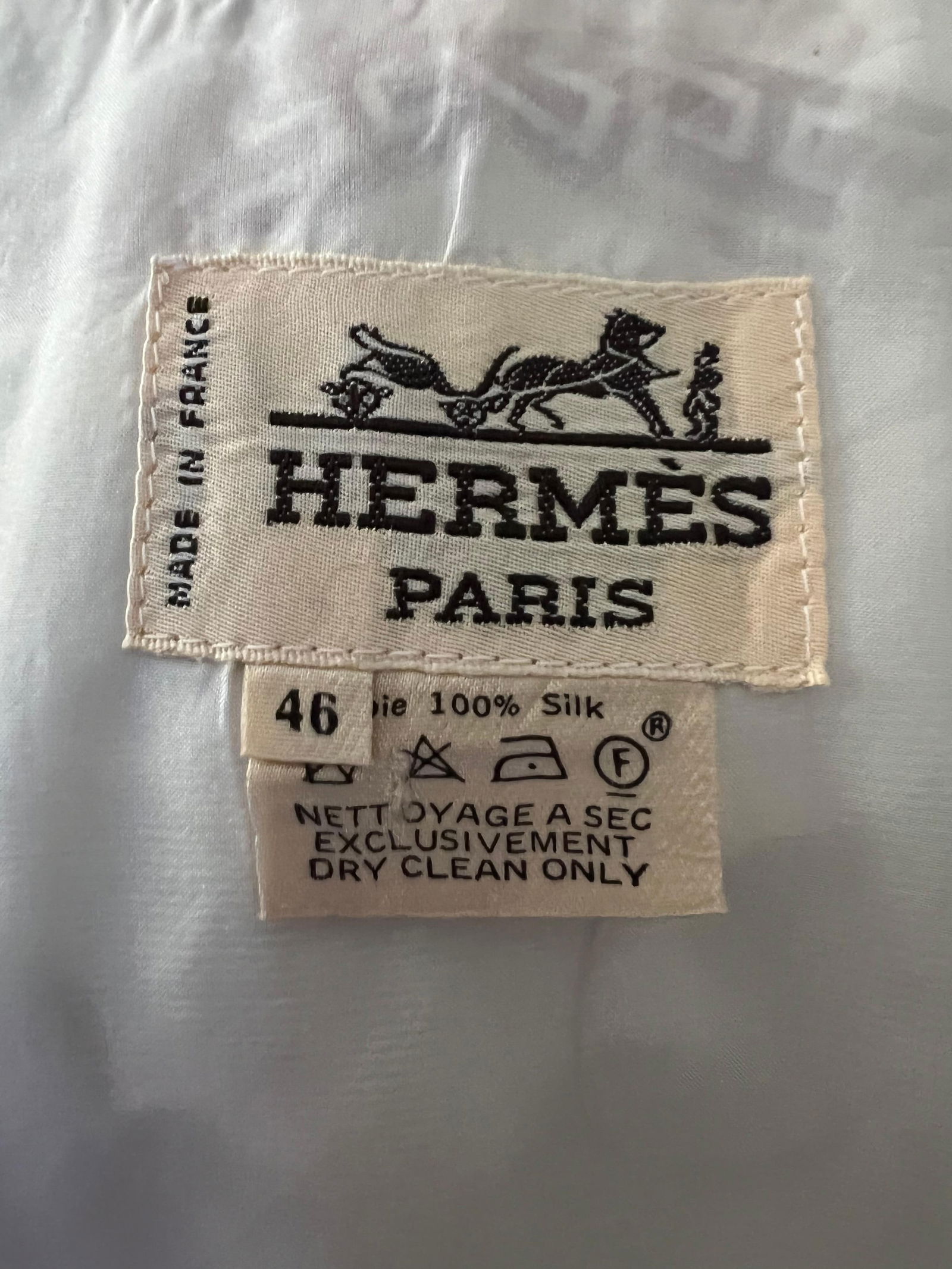 Vintage Hermes Silk Vest, Size 46 - 5