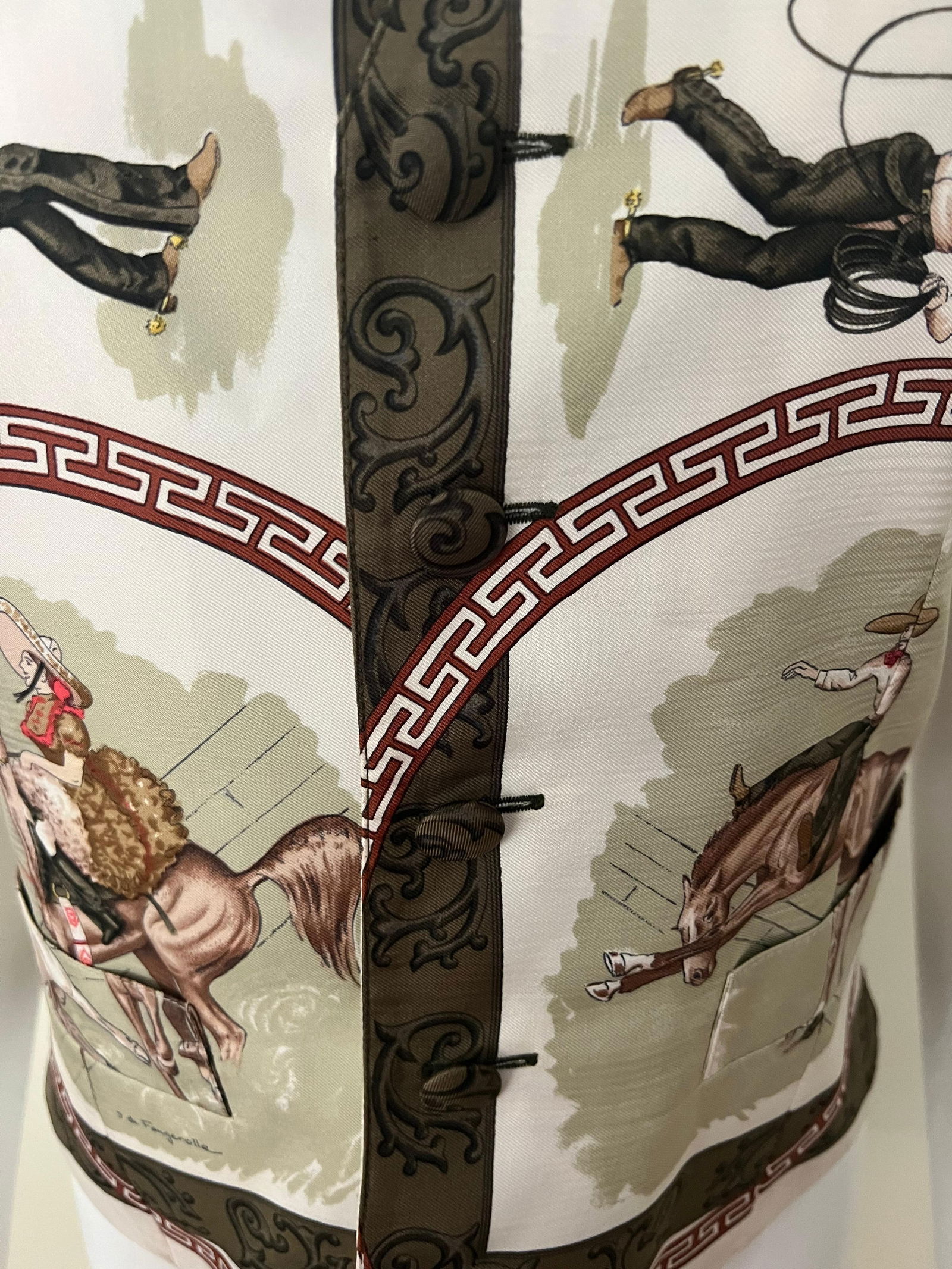 Vintage Hermes Silk Vest, Size 46 - 7