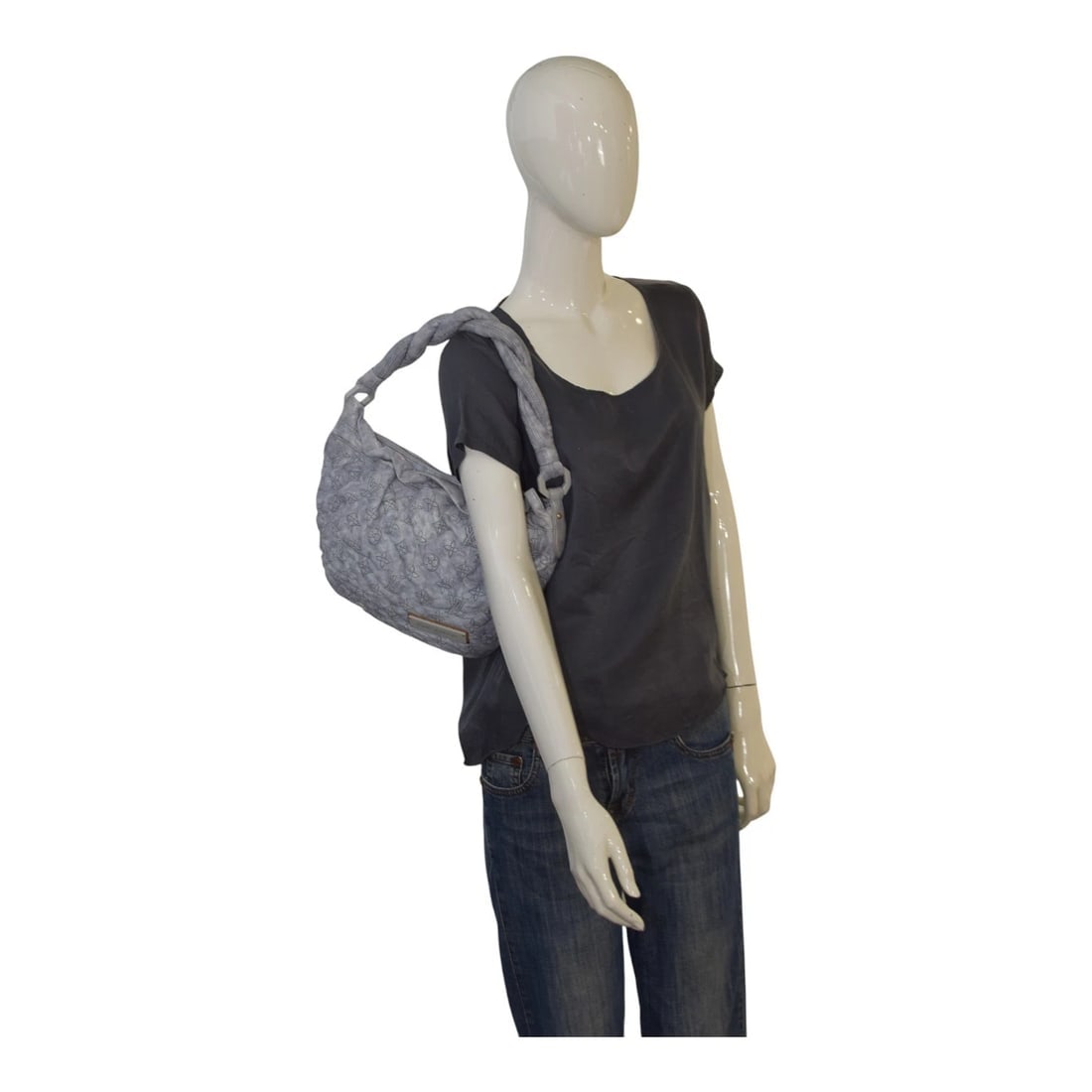 Louis Vuitton Monogram Olympe Nimbus M95474 Gray Leather Shoulder Bag Handbag - 20