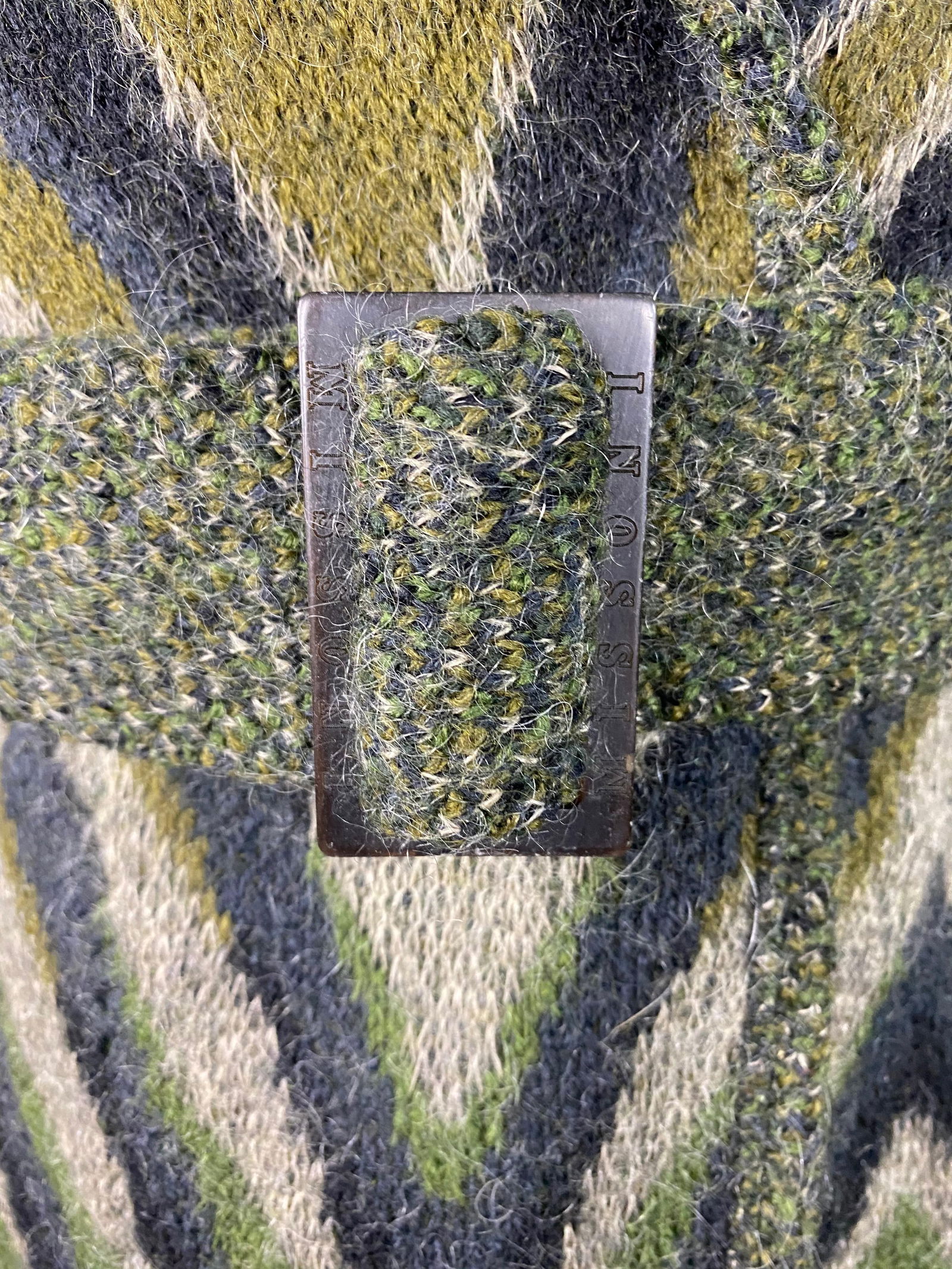 Vintage Missoni Green Striped Wool Blend Maxi Coat Jacket, Size 40 - 8