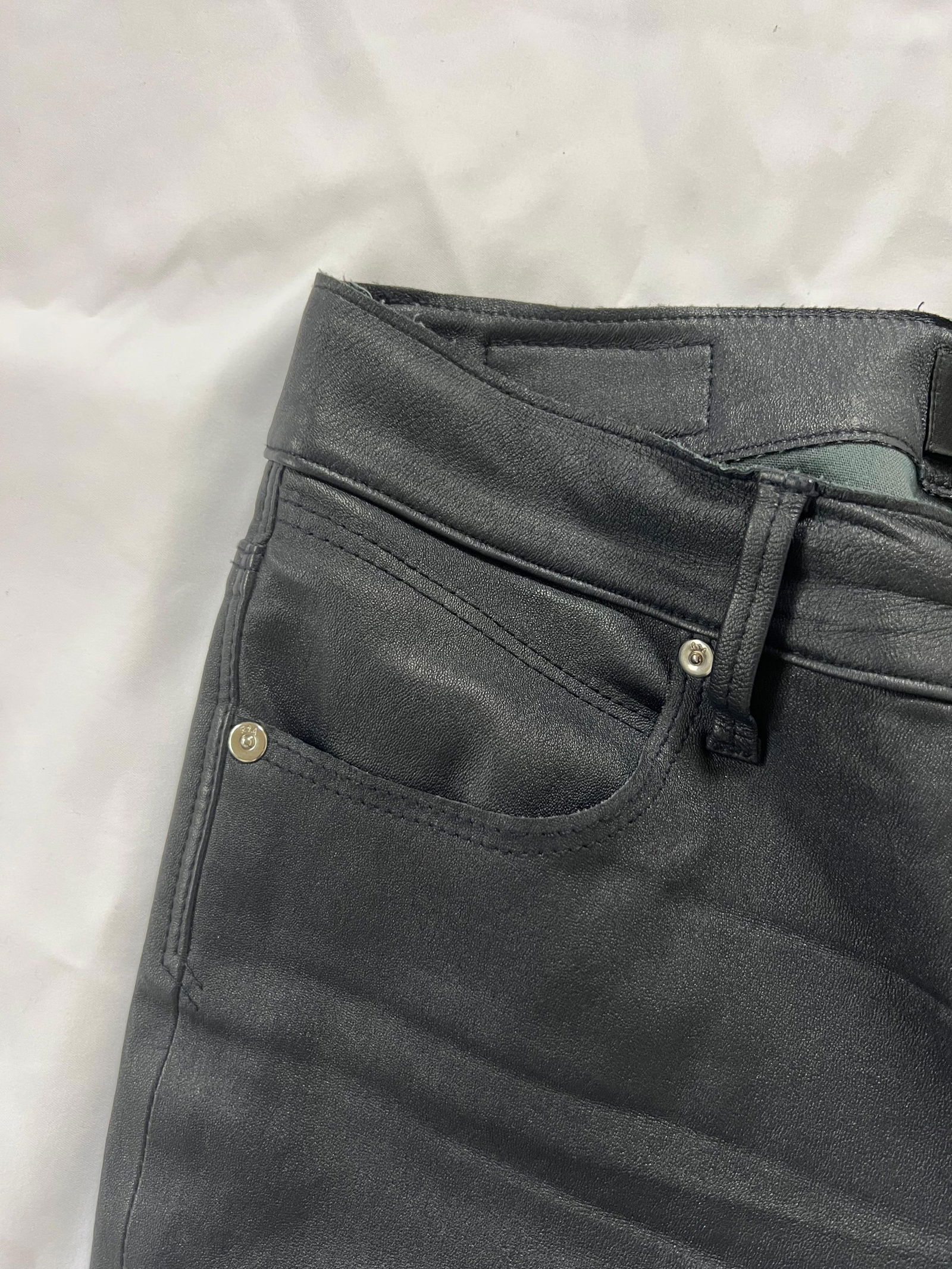 RtA Navy Leather Pants, Size 27 - 18