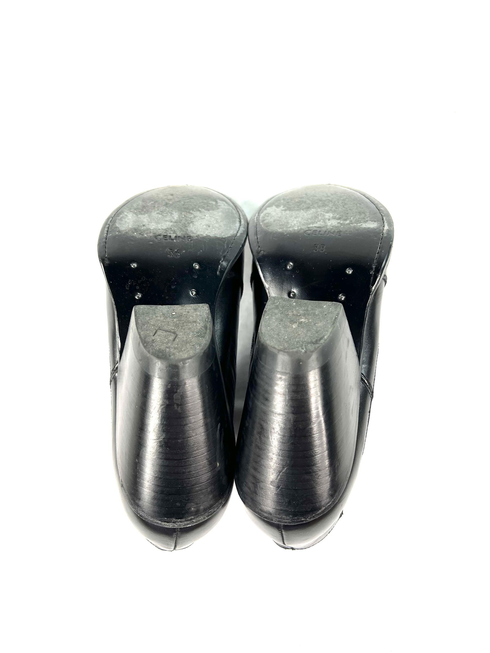 Celine Black Leather Bootie, Size 38 - 3