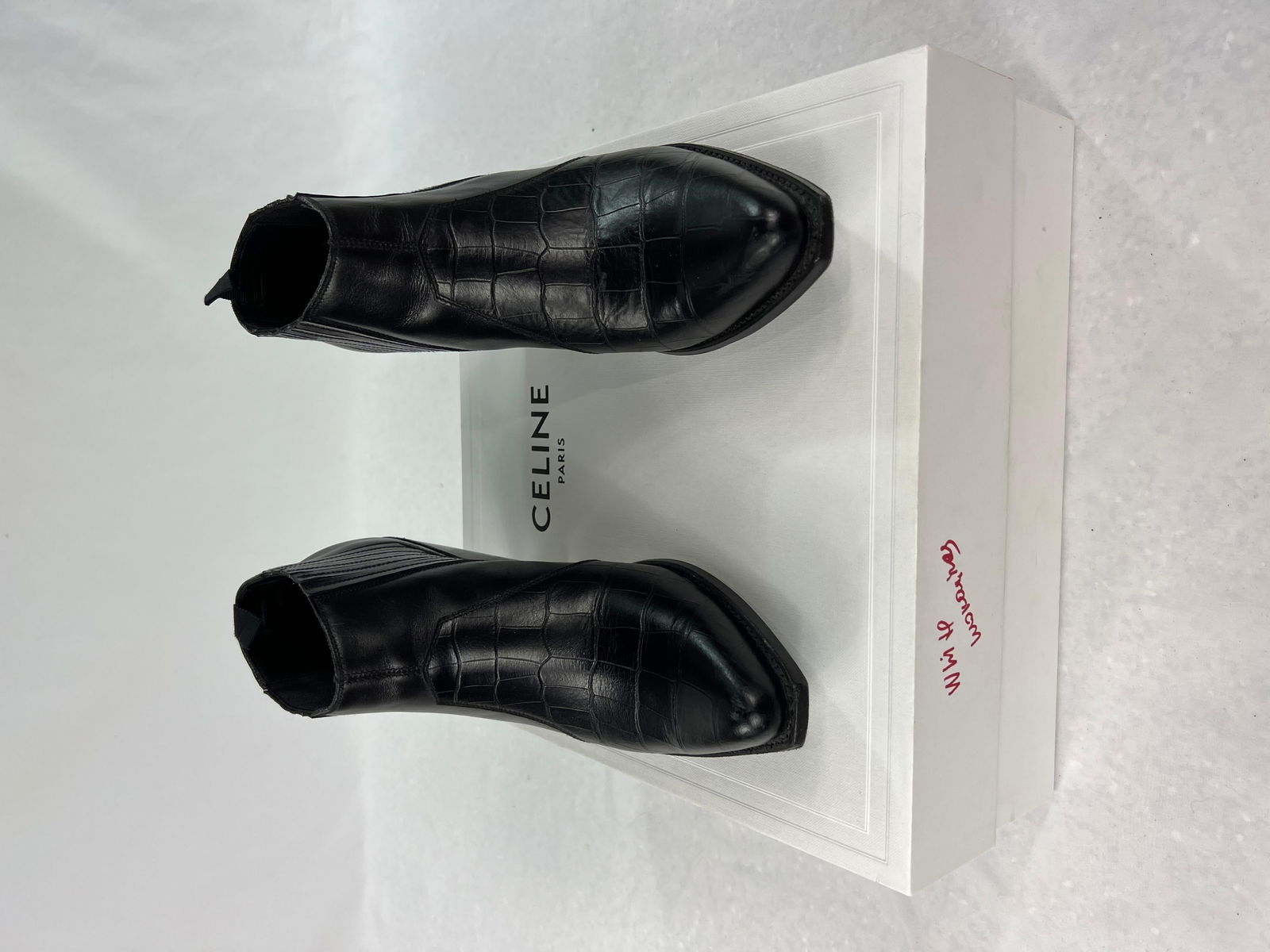 Celine Black Leather Bootie, Size 38 - 5