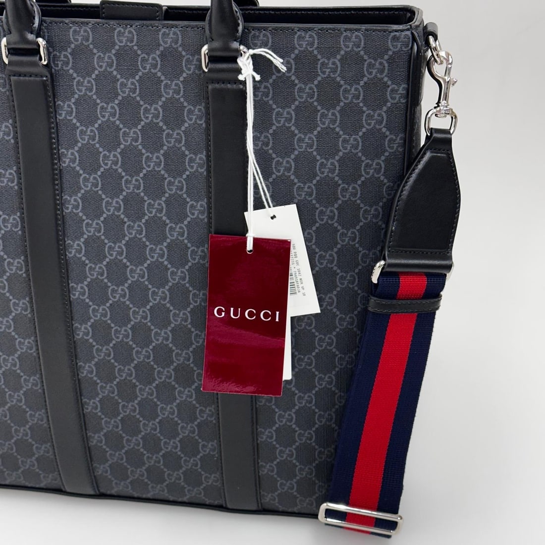 GUCCI Black GG Supreme Canvas Business Bag - 4
