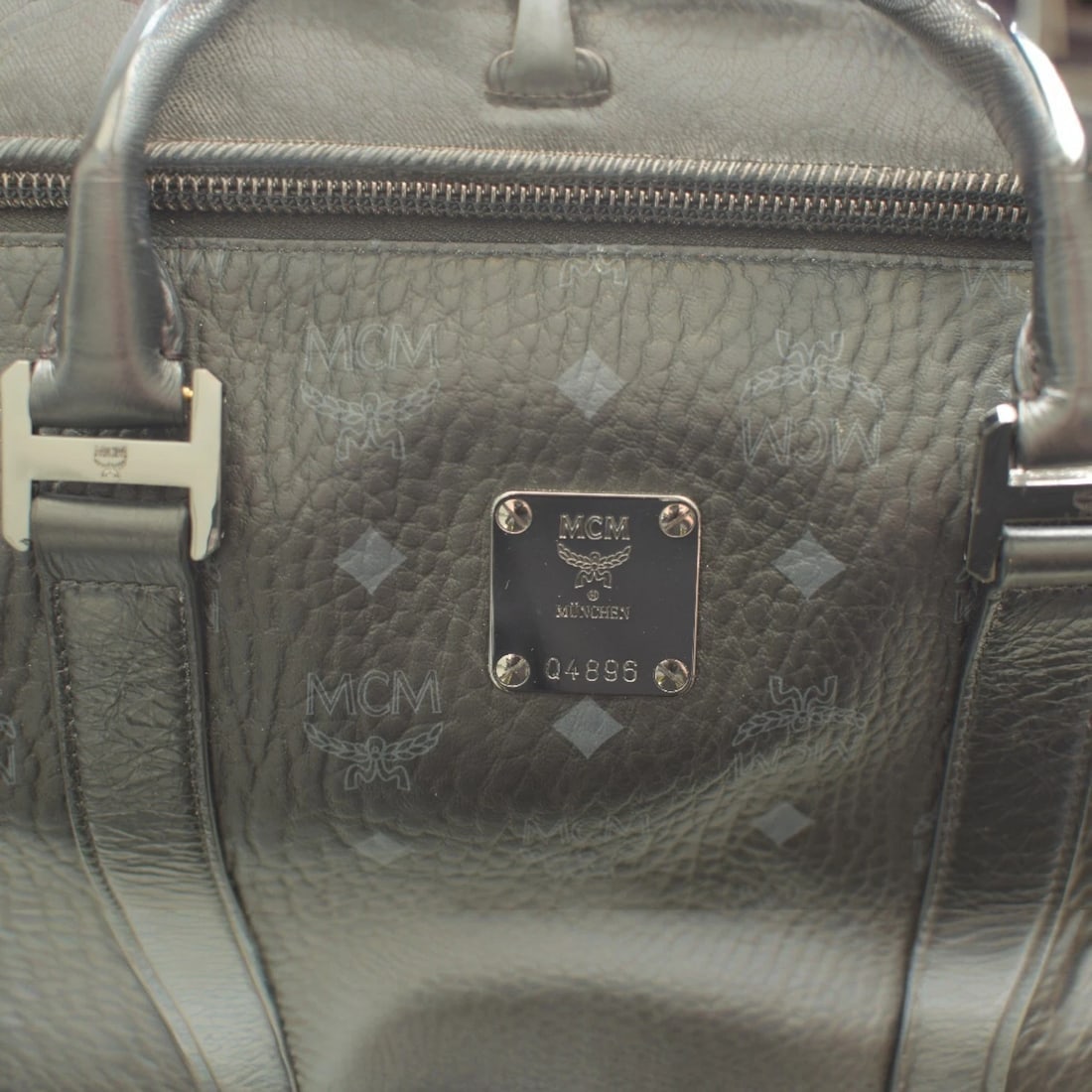 MCM Visetos Weekender Travel Bag Black Monogram Leather 50cm Large Size & strap - 11