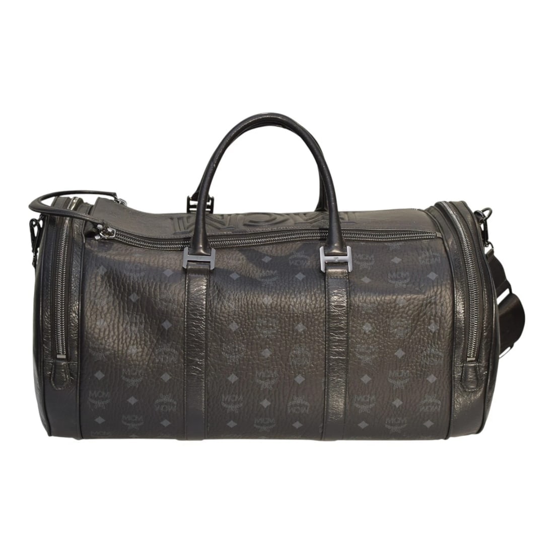 MCM Visetos Weekender Travel Bag Black Monogram Leather 50cm Large Size & strap - 2