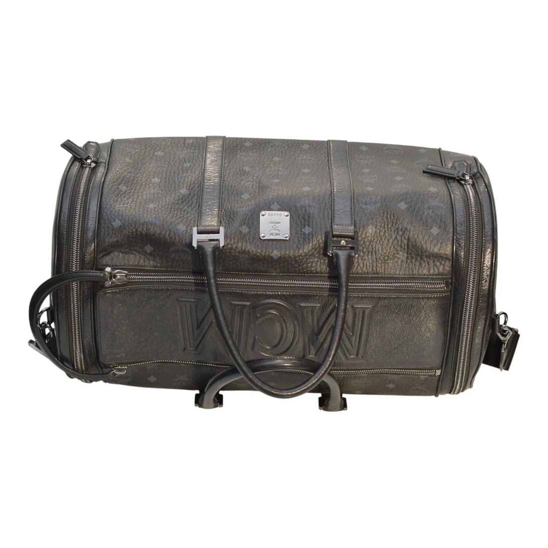 MCM Visetos Weekender Travel Bag Black Monogram Leather 50cm Large Size & strap - 5