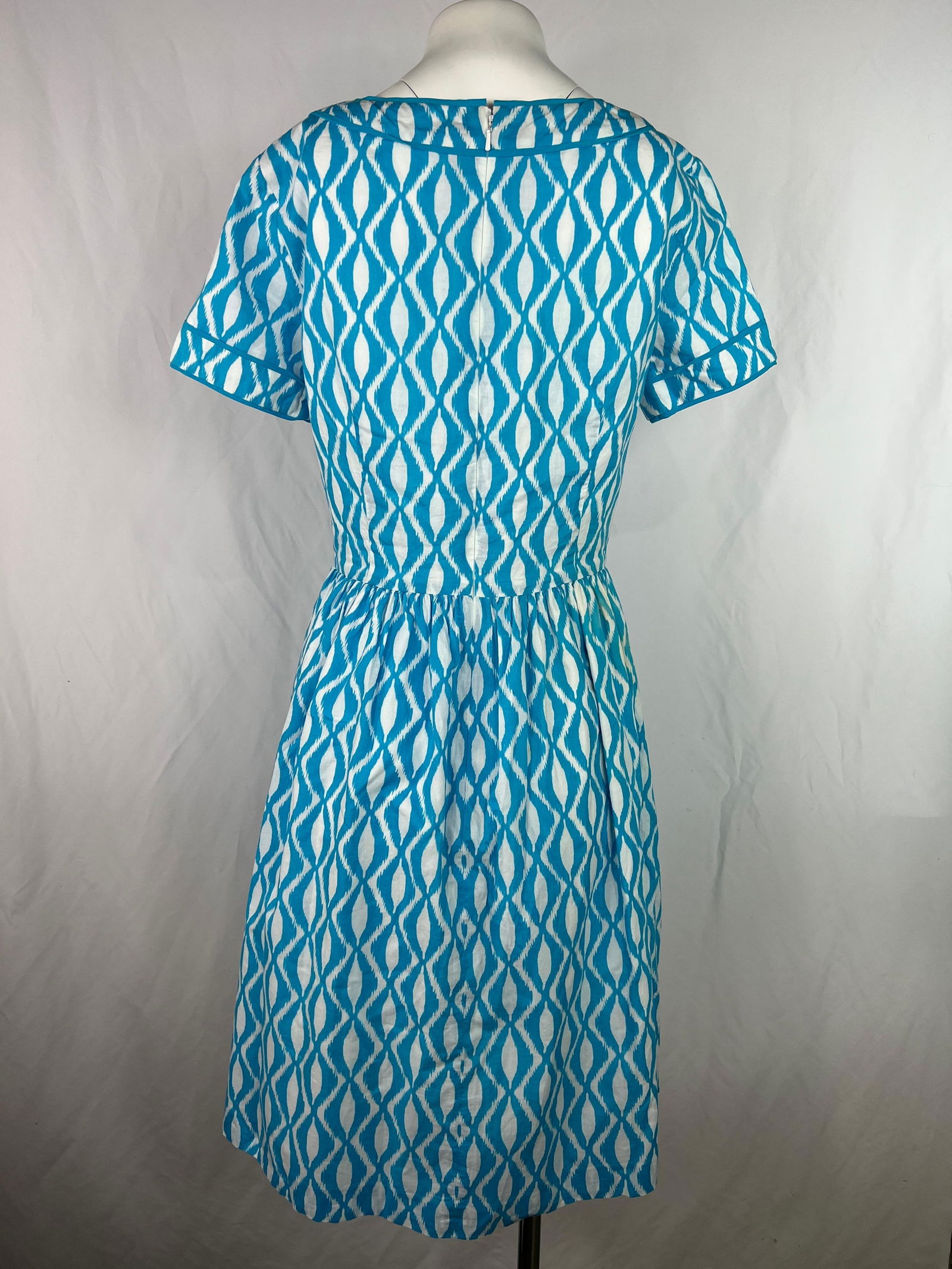 Oscar de la Renta Blue and White Dress, Size 10 - 4
