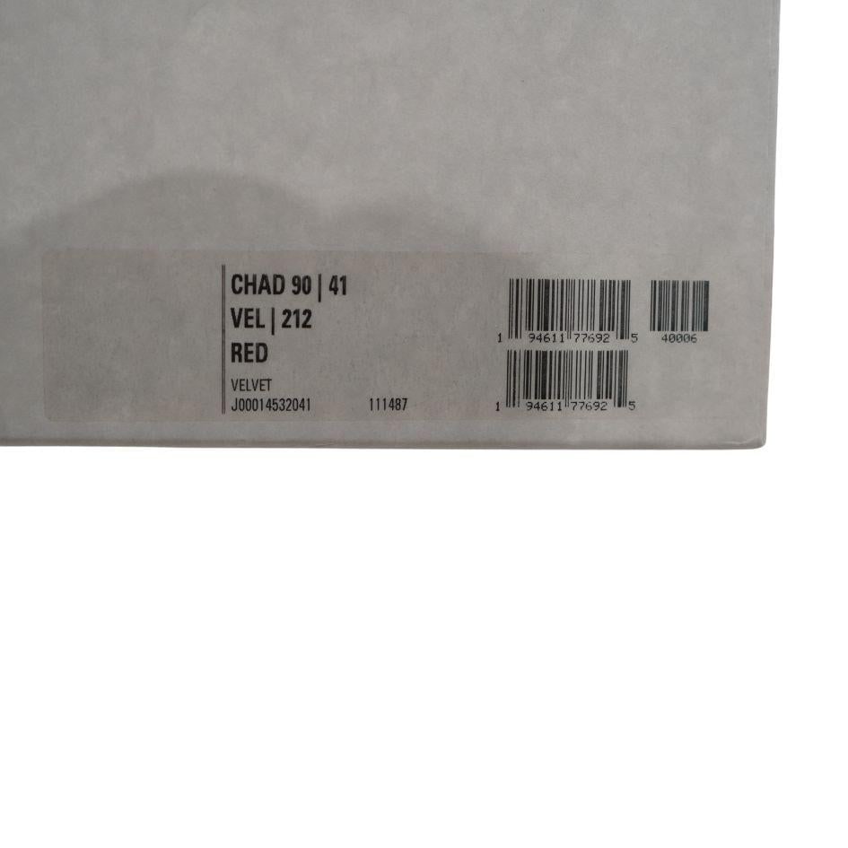 Jimmy Choo Chad 90 Pointed Toe Red Velvet Knee High Boots 41 - 6