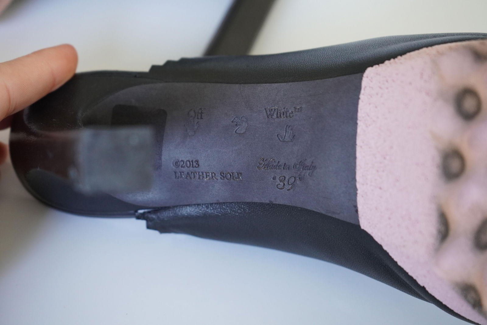 Off-White Black Leather Sponge Mules 39 - 5