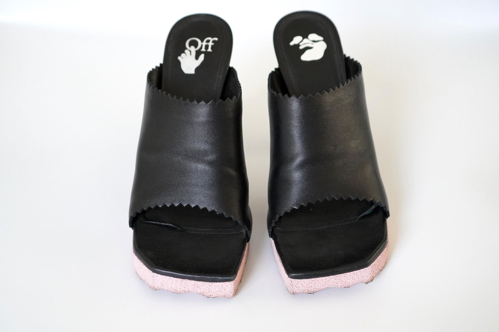 Off-White Black Leather Sponge Mules 39 - 9