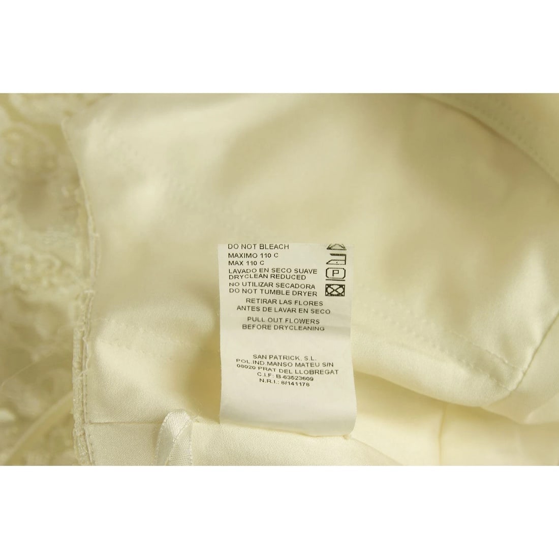 Pronovias White Beaded Floor Length Bridal Wedding Gown Halter Lace Dress 42 It - 7