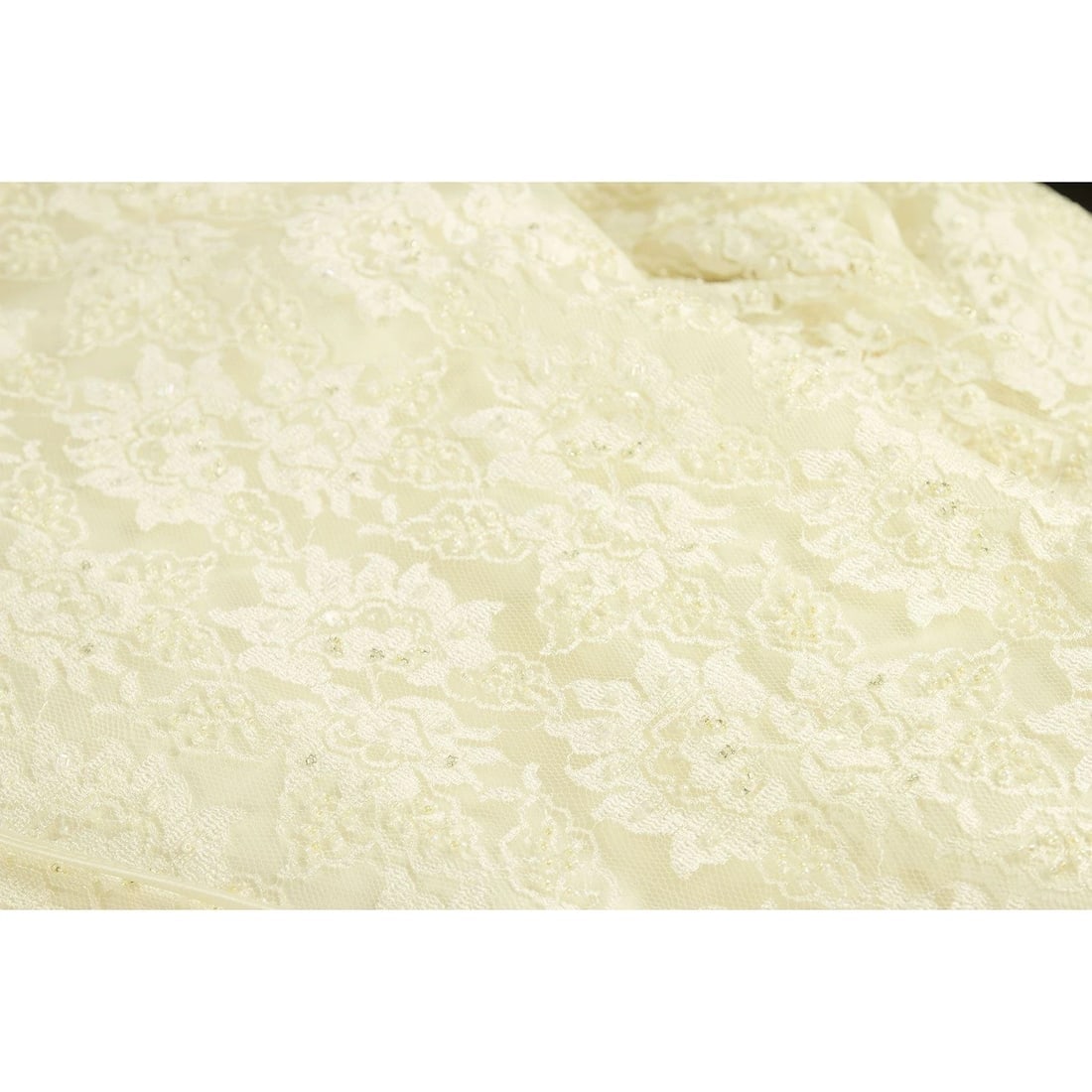 Pronovias White Beaded Floor Length Bridal Wedding Gown Halter Lace Dress 42 It - 8