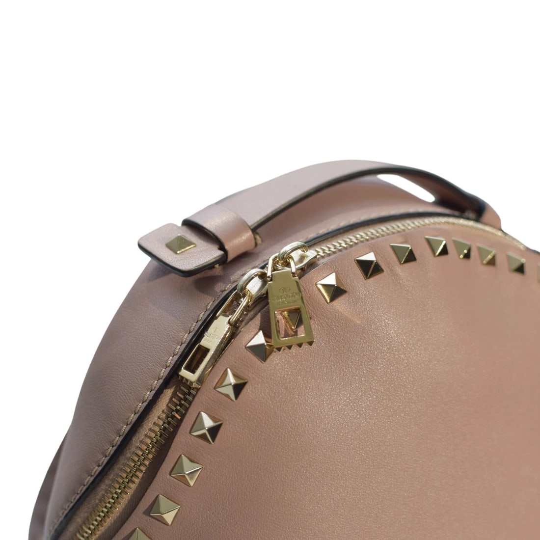 Valentino Garavani Rockstud Two Pocket Backpack in Blush Pink Leather Medium - 13