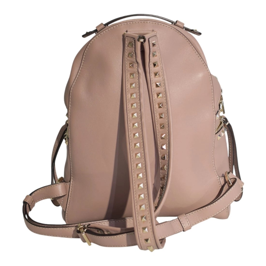 Valentino Garavani Rockstud Two Pocket Backpack in Blush Pink Leather Medium - 2
