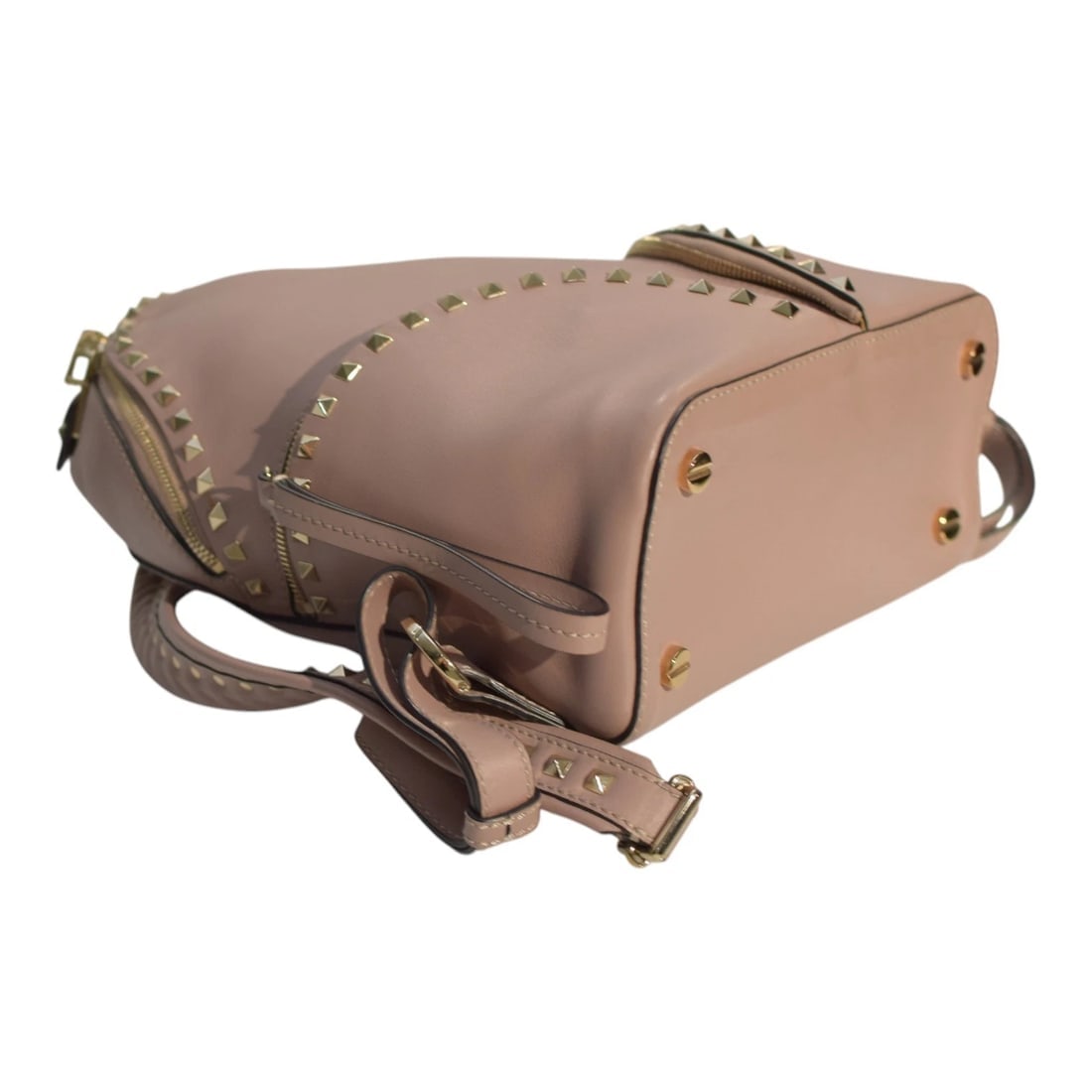 Valentino Garavani Rockstud Two Pocket Backpack in Blush Pink Leather Medium - 7