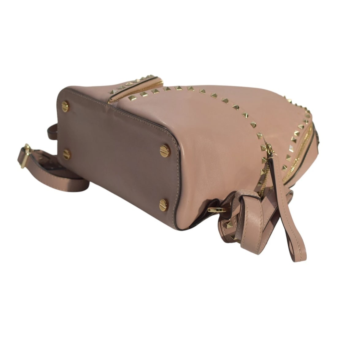 Valentino Garavani Rockstud Two Pocket Backpack in Blush Pink Leather Medium - 8