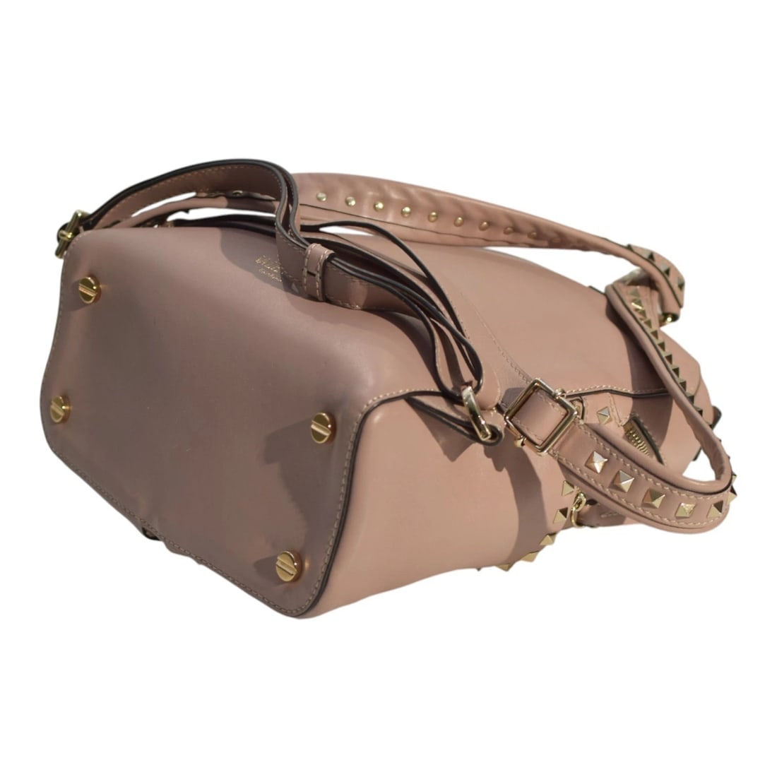 Valentino Garavani Rockstud Two Pocket Backpack in Blush Pink Leather Medium - 9
