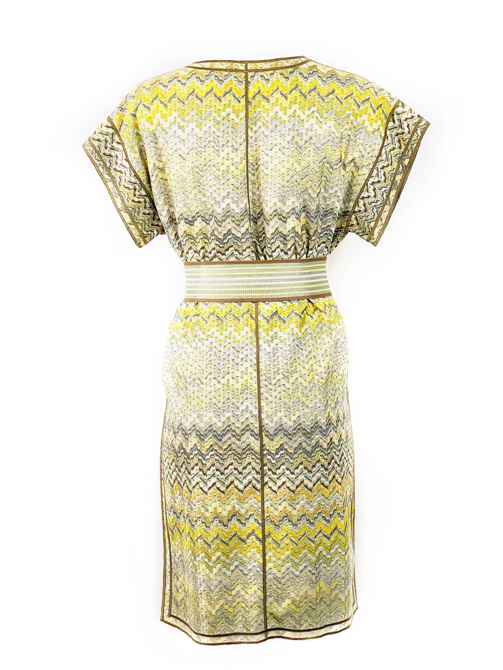 Vintage Missoni Multi Color Coat Cover Up Mini Dress w/ Belt Size 42 - 13