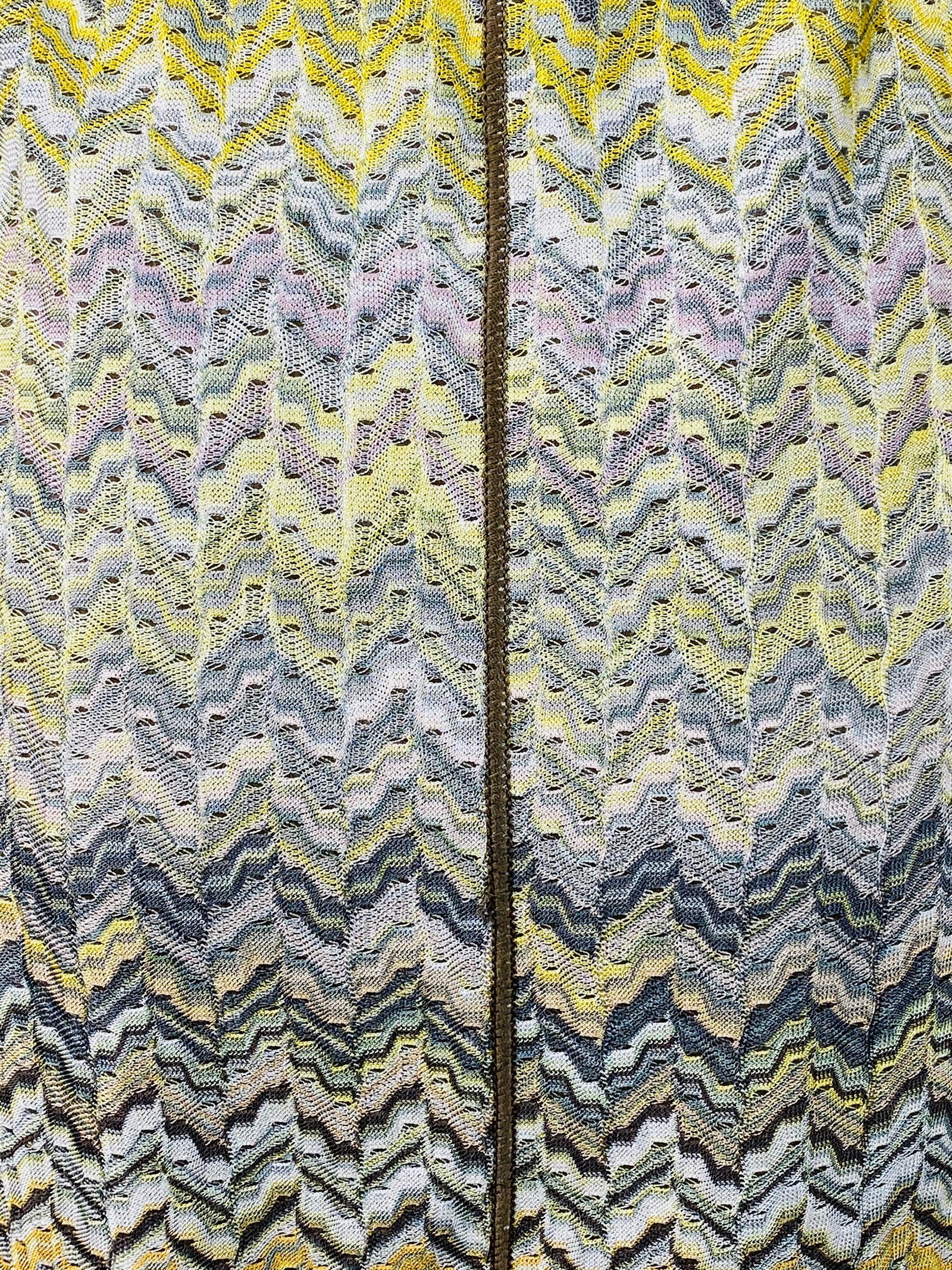 Vintage Missoni Multi Color Coat Cover Up Mini Dress w/ Belt Size 42 - 3