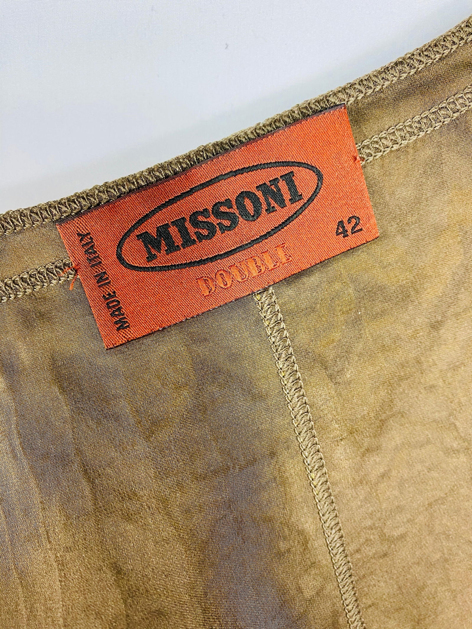 Vintage Missoni Multi Color Coat Cover Up Mini Dress w/ Belt Size 42 - 6