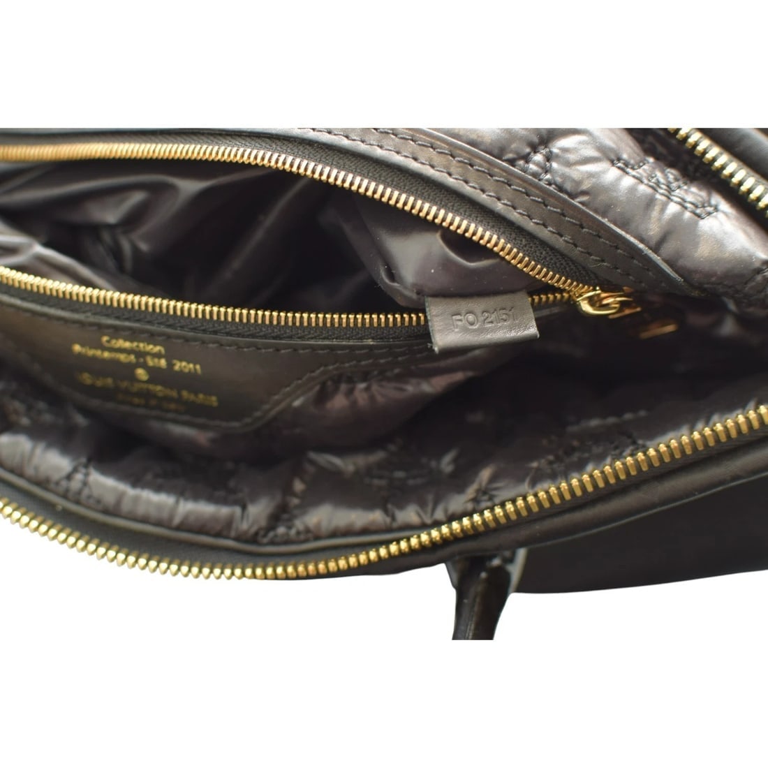 Louis Vuitton 2011 Desire Vertical Lockit MM Black Monogram Nylon Tote Bag - 12