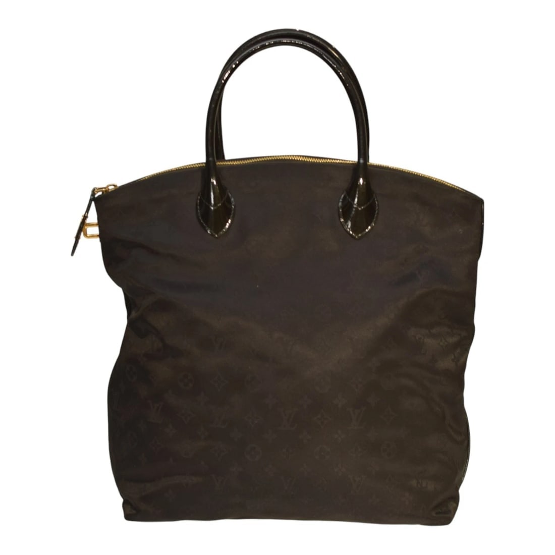 Louis Vuitton 2011 Desire Vertical Lockit MM Black Monogram Nylon Tote Bag - 2