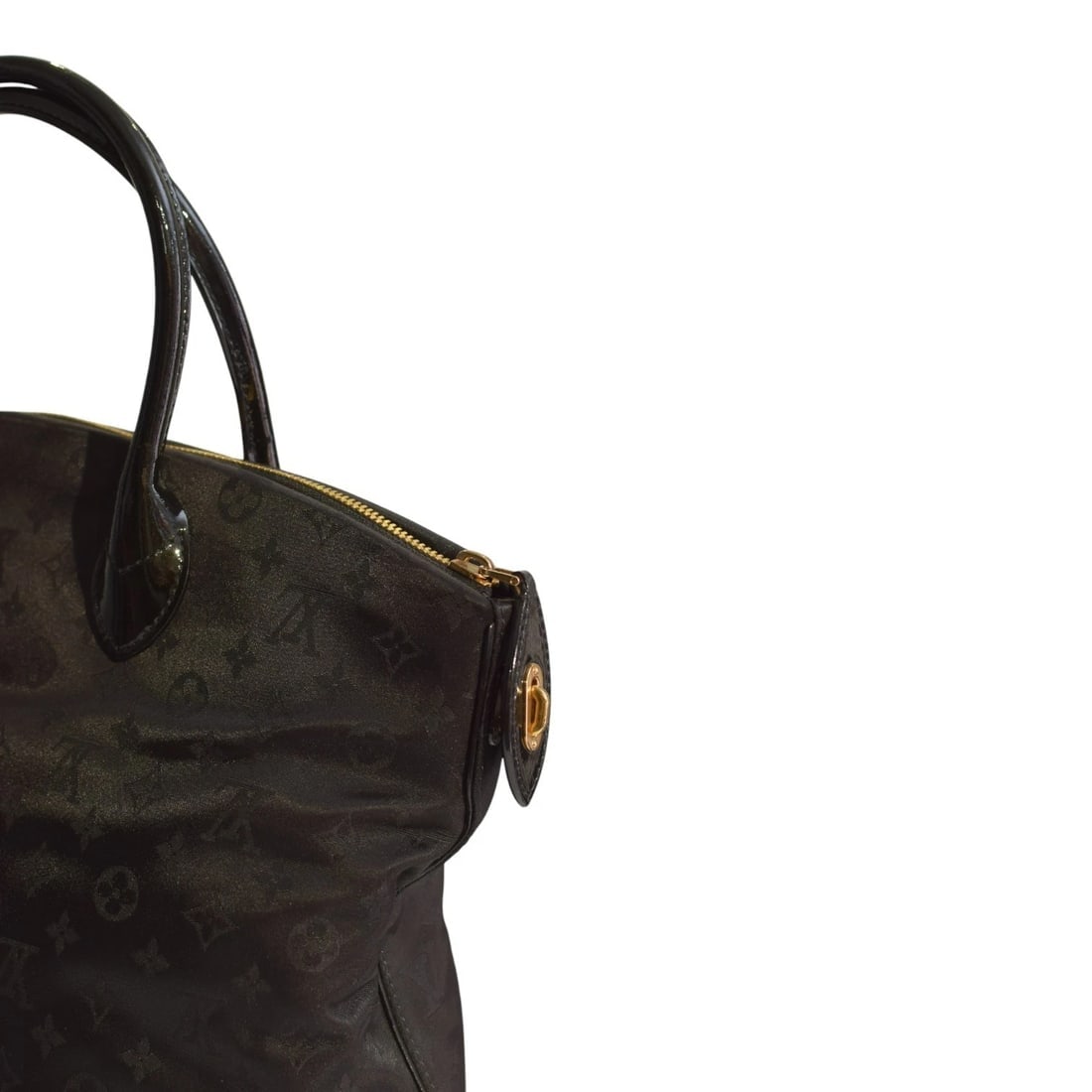 Louis Vuitton 2011 Desire Vertical Lockit MM Black Monogram Nylon Tote Bag - 9